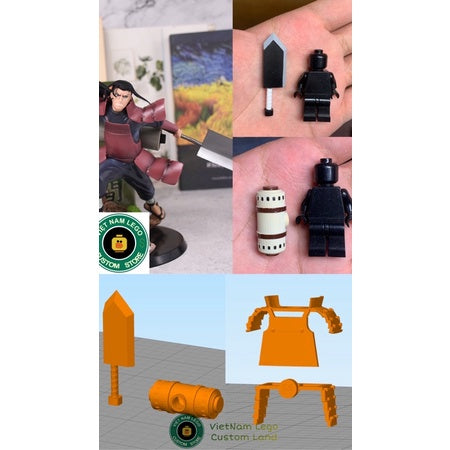 Hashirama Senju Minifigure Accessories – Armor, Great Sword, and First Scroll