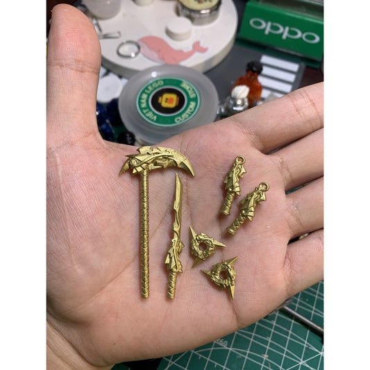 Custom Minifigures Accessories: Ninjago Four God Weapons (Gold)