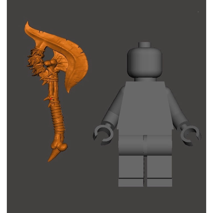 Medieval Battle Ax Custom Minifigure Accessories