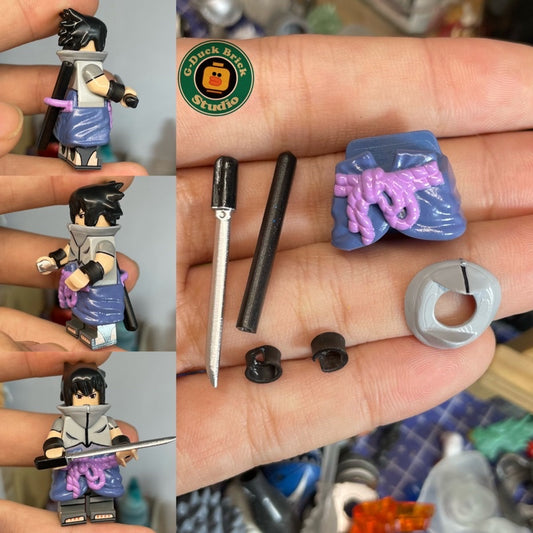 Sasuke Uchiha Character Set From Naruto Custom Minifigure Accessories