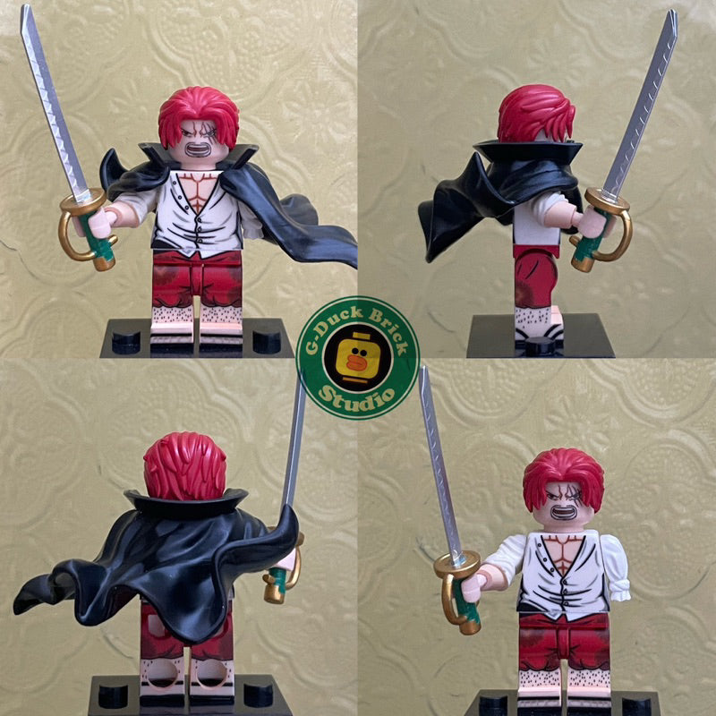 Custom Minifigure: Red-Haired Shanks – One Piece Inspired