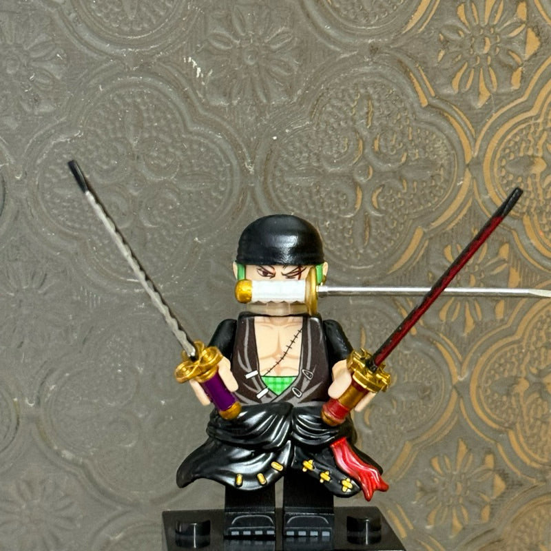 Black-Shirted Zoro Custom Minifigure – One Piece Anime Inspired