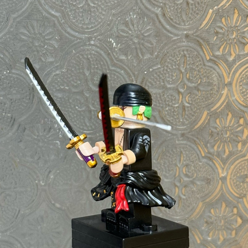 Black-Shirted Zoro Custom Minifigure – One Piece Anime Inspired