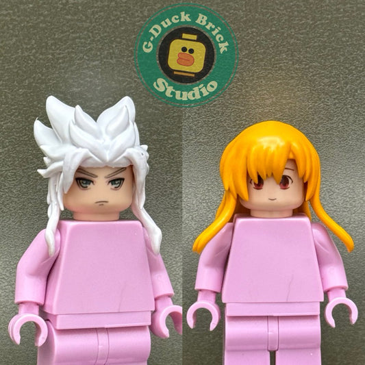 Nakroth and Asuna Custom Minifigure Accessories – Face and Hair Customization