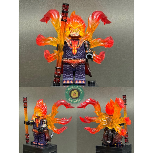 Hellfire Sun Wukong Custom Minifigure – Inspired by the Fiery Monkey King
