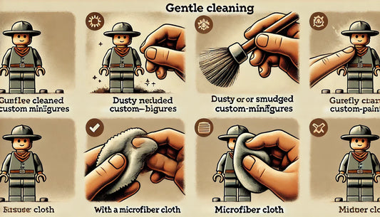 Gentle cleaning methods for dusty or smudged custom minifigures