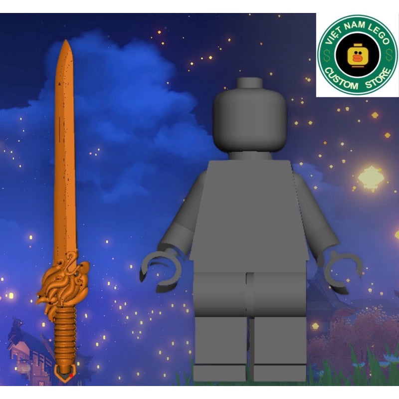 Minifigures Accessories: Lion’s Roar Sword – Genshin Impact