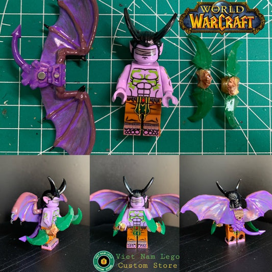 Custom Minifigure: Warcraft-Inspired Illidan Stormrage Character