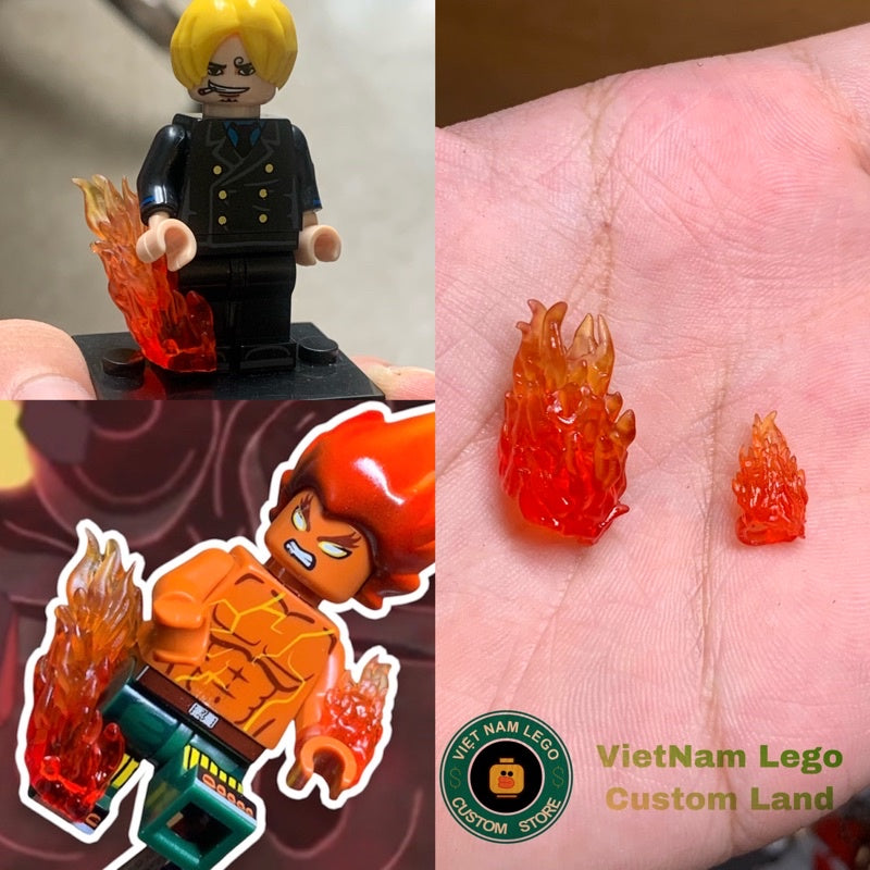 Fire Effect Arm & Leg Accessories – Custom Minifigure Add-ons One Piece & Anime Heroes