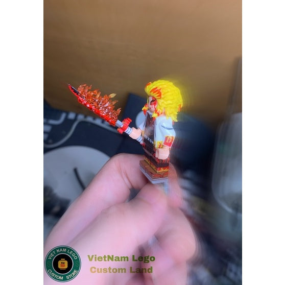 Fire Slashing Effect (Dark/Water Variant) – Minifigure Accessory for Demon Slayer Swords