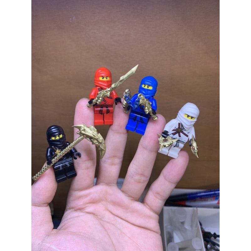 Custom Minifigures Accessories: Ninjago Four God Weapons (Gold)