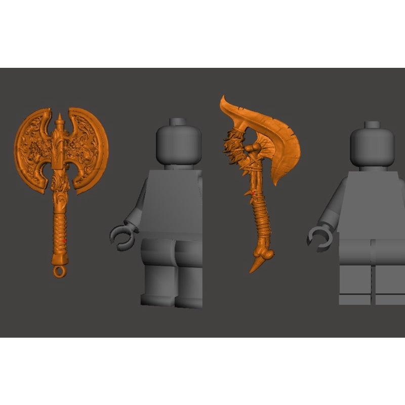 Medieval Battle Ax Custom Minifigure Accessories