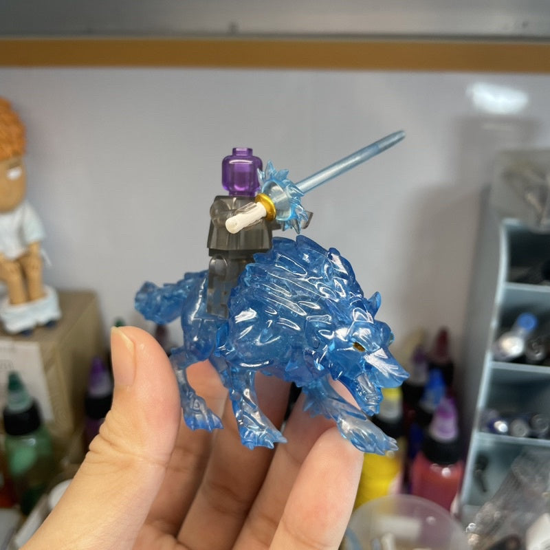Blue Wolf Mount From Game Fantasy Series Custom Minifigures Toys