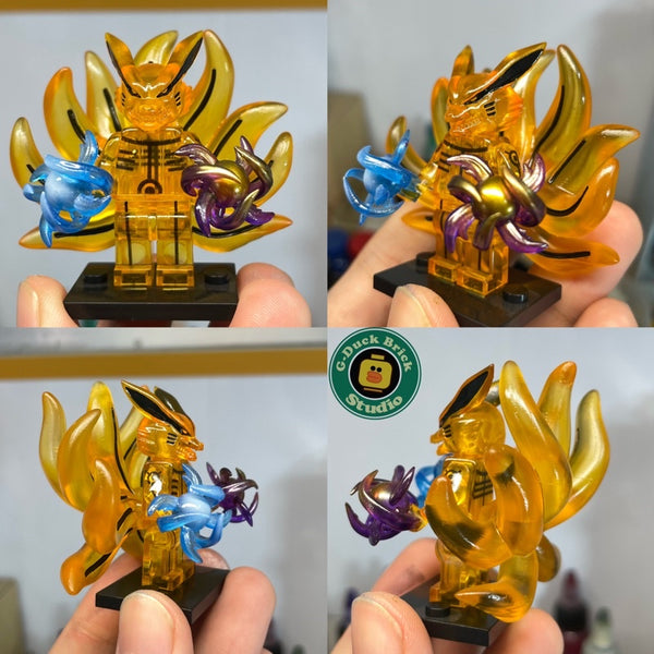 Nine-Tailed Naruto Character Custom Minifigure – Naruto: Kurama Chakra Mode