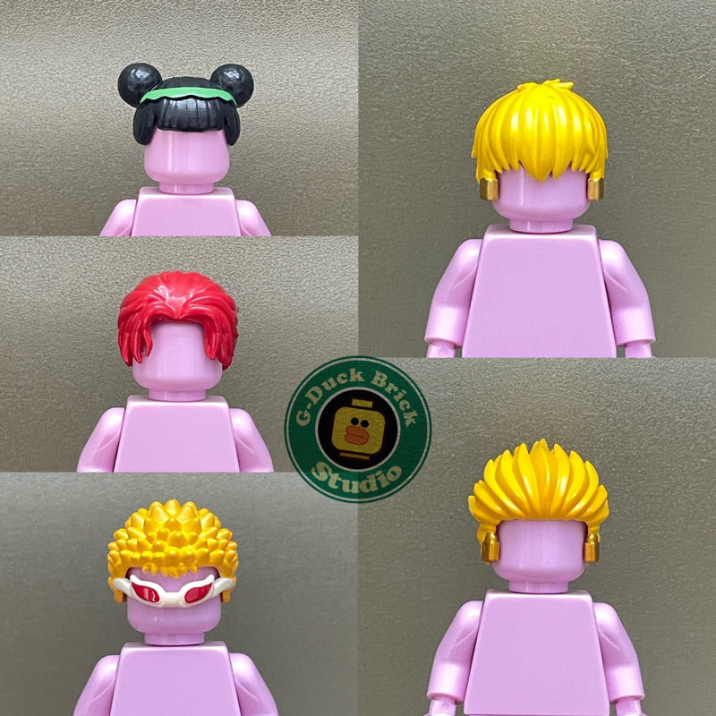 Anime Character Hair Pack – Minifigure Accessories by Gduck Brick Studio