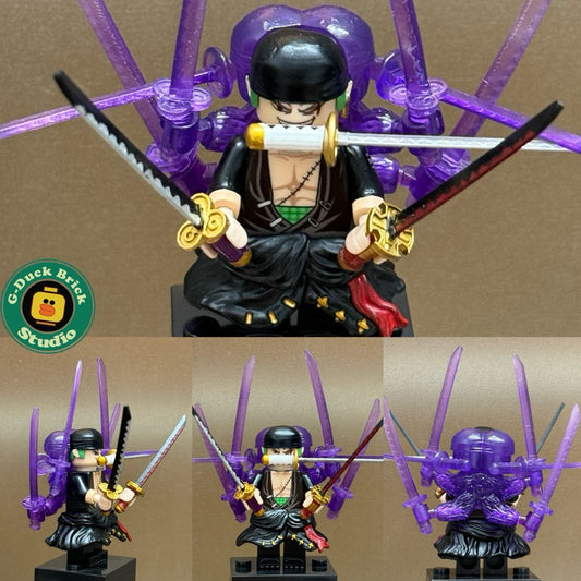 Black-Shirted Zoro Custom Minifigure – One Piece Anime Inspired