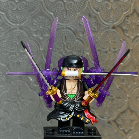 Black-Shirted Zoro Custom Minifigure – One Piece Anime Inspired