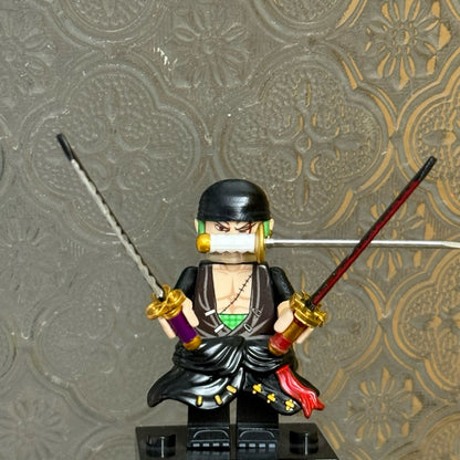 Black-Shirted Zoro Custom Minifigure – One Piece Anime Inspired