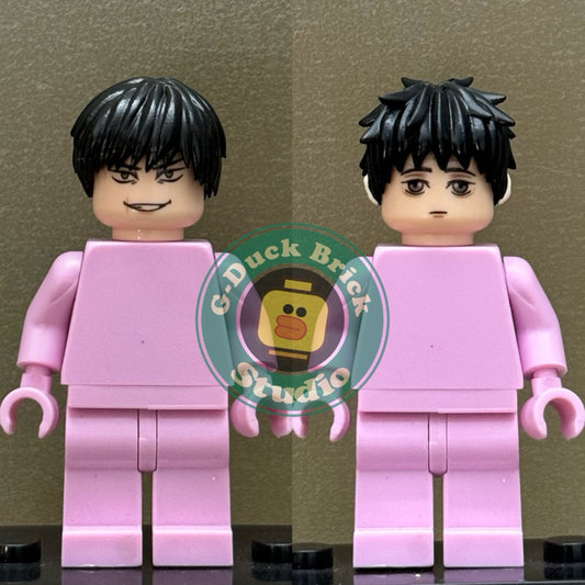 Custom Minifigure Face & Hair Set – Toji Fushiguro & Yuta Okkotsu (Jujutsu Kaisen)