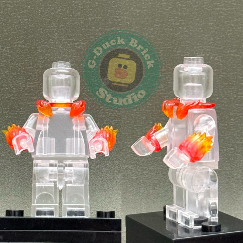 Fire Hand + Neck Custom Minifigure Accessories