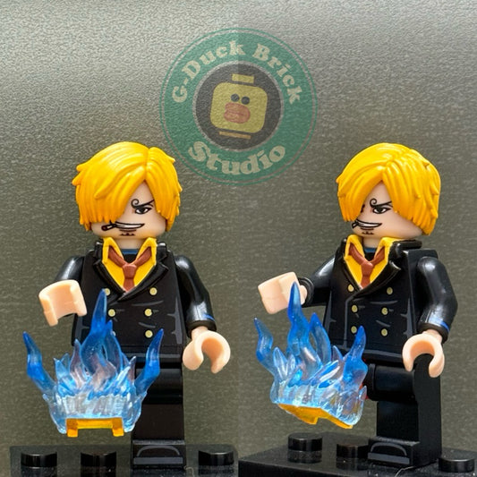 Black-Shirted Sanji Custom Minifigure – One Piece Pirate Island