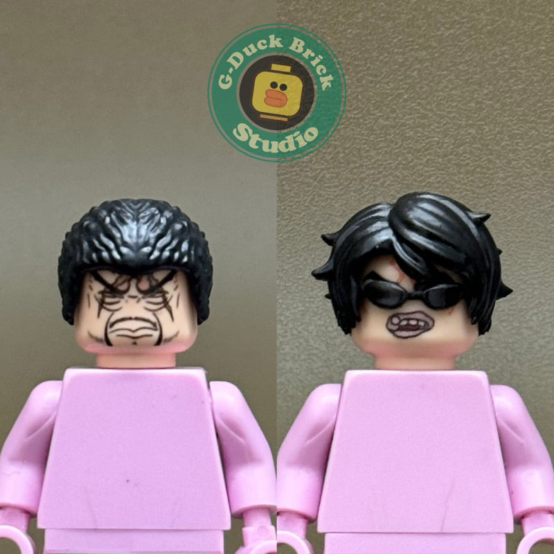 Minifigure Accessories: Admiral Faces + Hair Set – One Piece