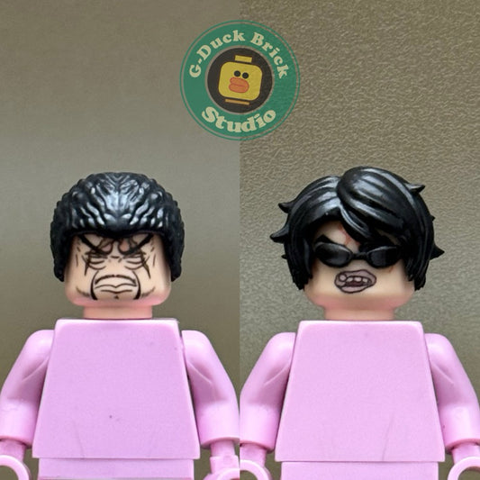 Minifigure Accessories: Admiral Faces + Hair Set – One Piece