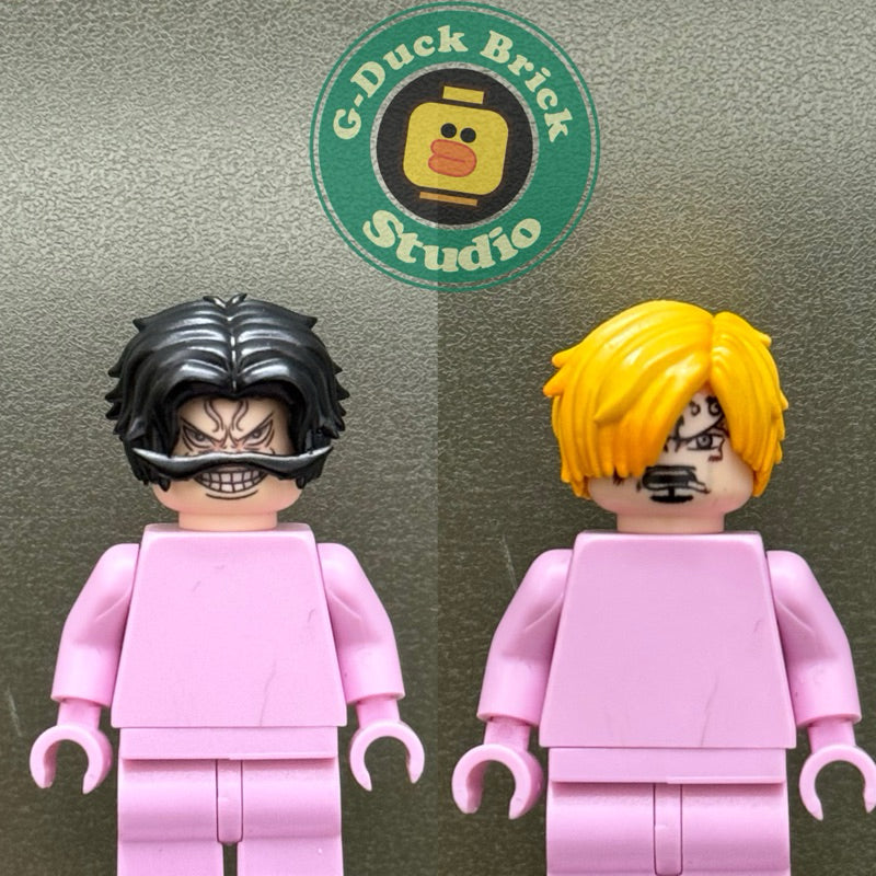 Sanji & Rouge Face + Hair Custom Minifigure Accessories – One Piece