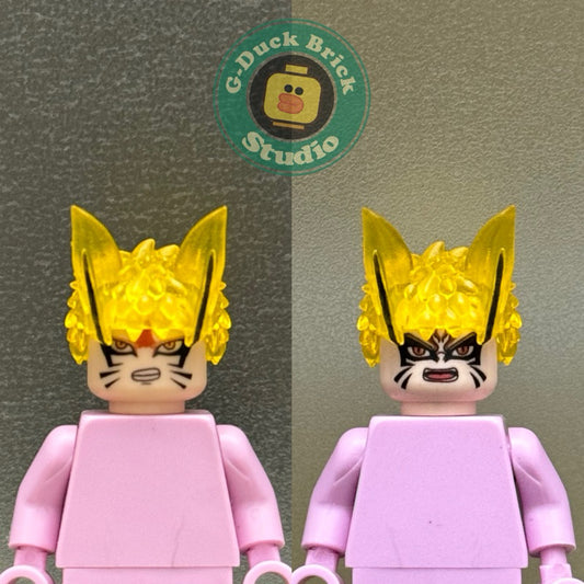 Custom Minifigure Accessories: Naruto Baryon Mode – Face + Hair