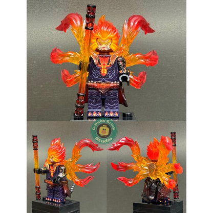 Hellfire Sun Wukong Custom Minifigure – Inspired by the Fiery Monkey King