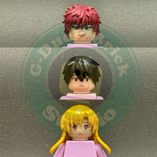 Custom Minifigure Accessories: Anime Character Face + Hair